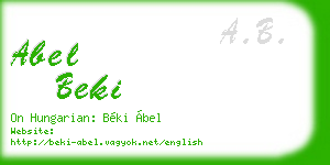 abel beki business card