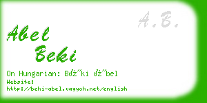 abel beki business card